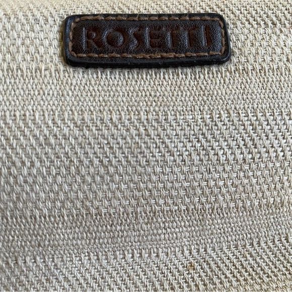 Rosetti Small Beige Tan Purse With Brown Leather Strap (34” strap) And Accents - Picture 6 of 16